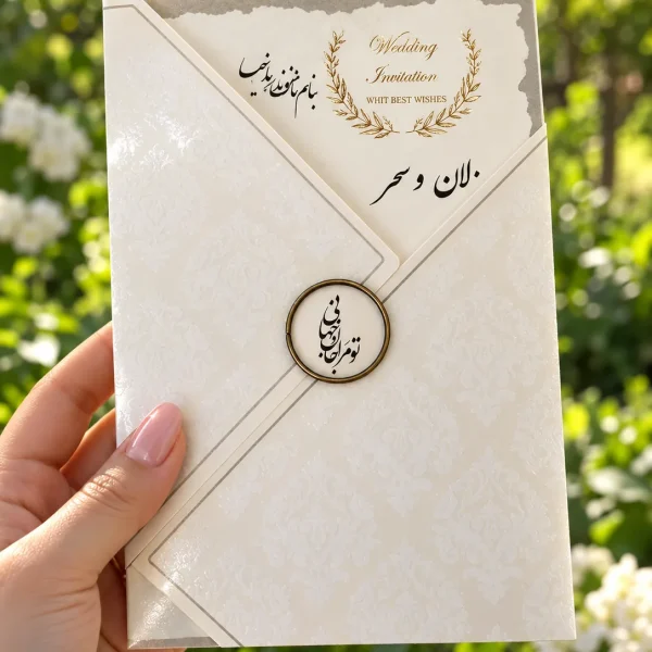 نمای اصلی کارت عروسی اکریلی براق مدل ۱۲۵۸