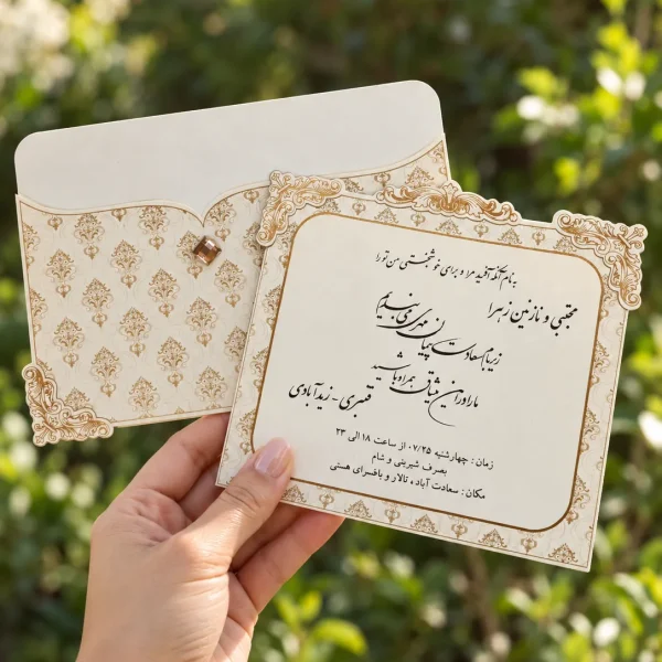 نمای اصلی کارت عروسی کلاسیک نگیندار مدل ۱۰۸۱